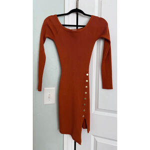 Burnt orange dress ribbed